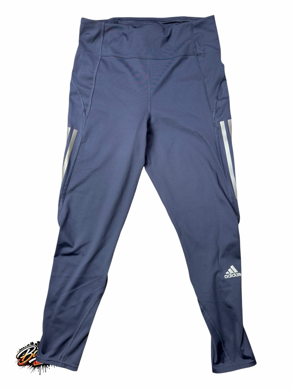 adidas AEROREADY Running Leggings Women’s M Blue/Gray Pull-On Pockets Stretch